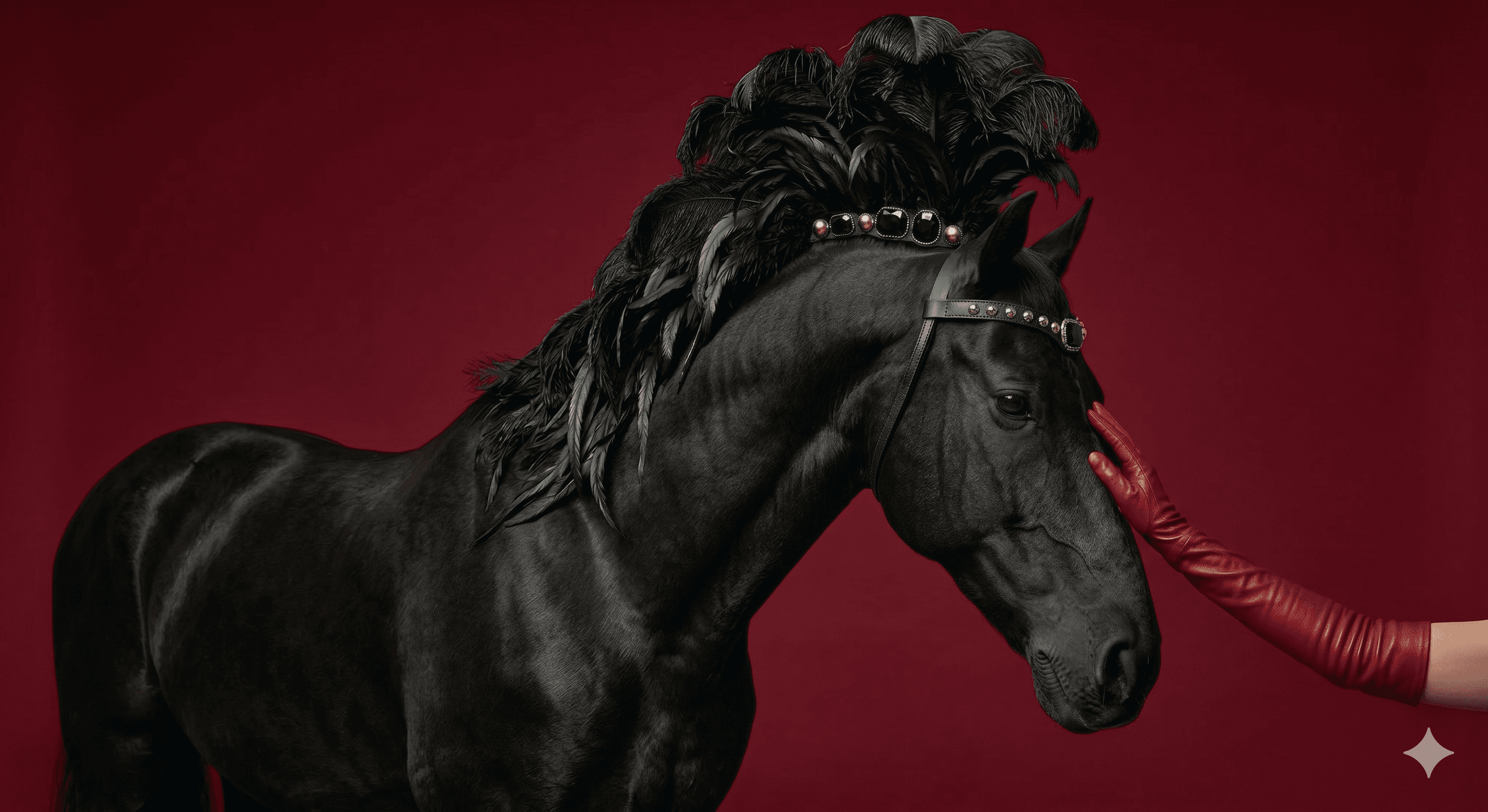 Editorial horse portrait at Voulez-Vous